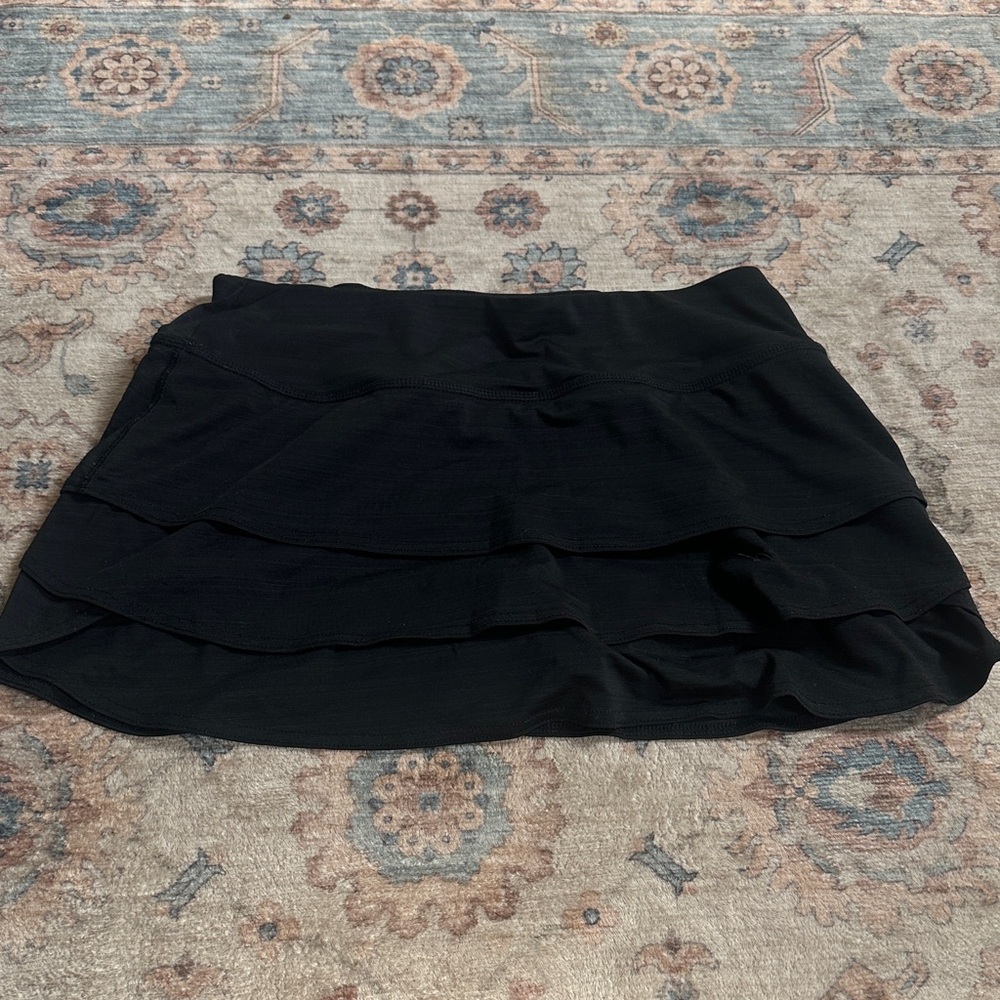 Athleta Black Layered Skort with Hidden Zip Pocket